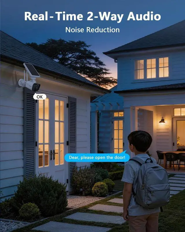 Alt view image 2 of 6 - OOSSXX (2026 New) Solar Wireless Security Camera System, 4MP 4-Cam Kit with 4CH NVR, 2.4/5.8GHz Dual WiFi, 55% Longer Range Dual Antennas, 130° Wide Angle, No Fee App, IP65