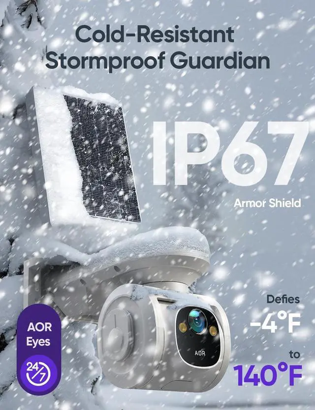 Alt view image 6 of 7 - Upgraded 2.5K 4G LTE Wireless Solar Security Camera Outdoor, 18000mAh Battery Powered Outside No WiFi Cellular Camera, Pan Tilt AI Tracking, Cold-Resistant, 64GB SD & SIM Card Included(2026 Version)
