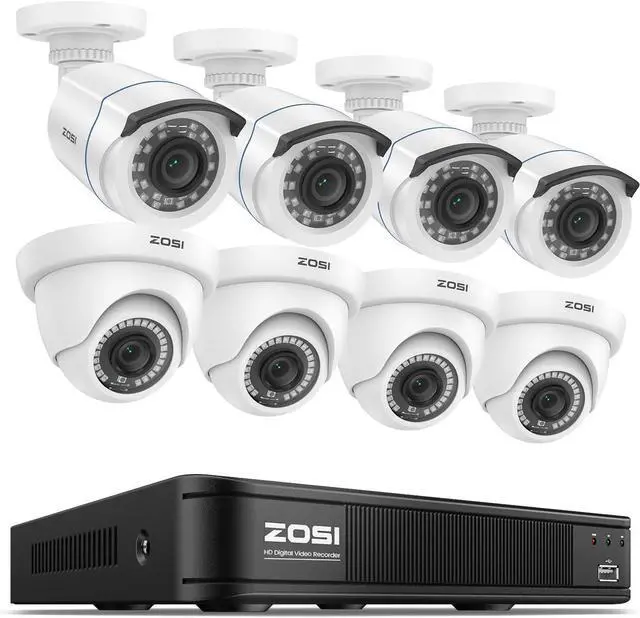 Main image of ZOSI H.265+ 1080p Home Security Camera System Indoor Outdoor, 5MP Lite CCTV DVR 8 Channel, 8 x 1080p Weatherproof Surveillance Bullet Dome Camera, Remote Access, Human Vehicle Detect (No Hard Drive)
