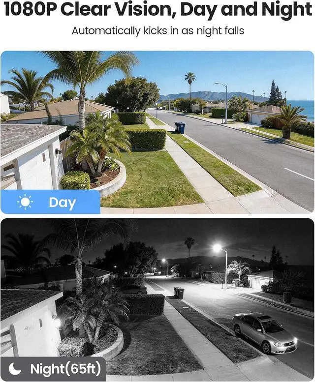Alt view image 3 of 7 - ZOSI 1080P Home Security Camera System Outdoor Indoor, 8CH 5MP-Lite CCTV DVR, 4 x 1080P Pan Tilt Weatherproof Surveillance Camera, AI Human Vehicle Detect, Night Vision, Audio Recording, No Hard Drive