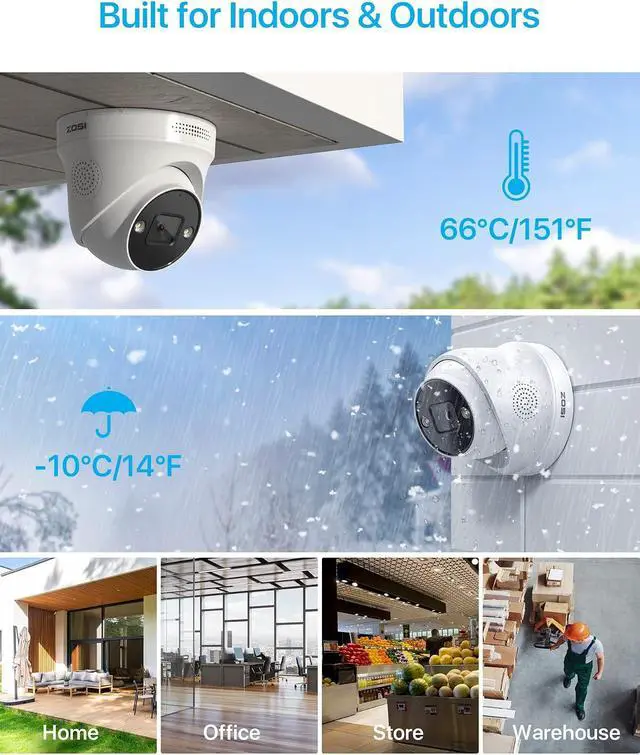 Alt view image 7 of 7 - ZOSI 4K PoE CCTV Security Camera System with 2-Way Audio, 8CH H.265+ NVR with 2TB HDD, 8x8MP Outdoor PoE IP Cameras, Color Night Vision, Waterproof, AI Human Detection, Smart Light Alarm