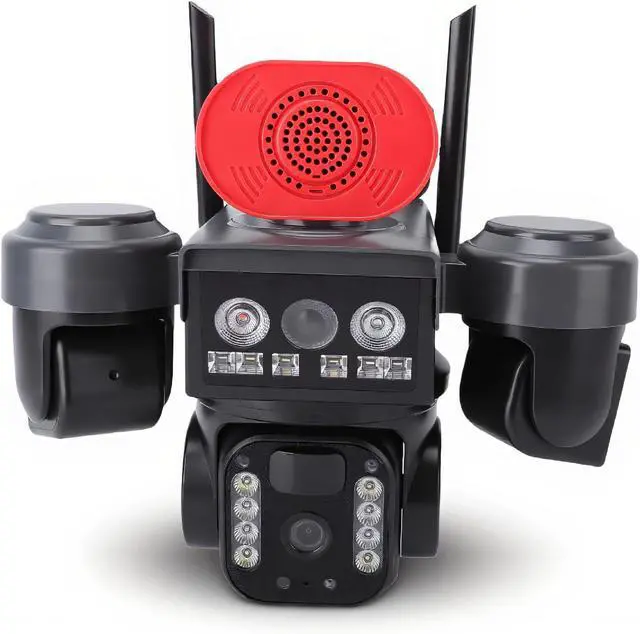 Main image of PUSOKEI 3 Lens Security Camera Wireless Outdoor, 360 Panoramic View, Solar Powered, 2.4GHz WiFi Camera AI Human Detection, IP66 Weatherproof, Color Night Vision