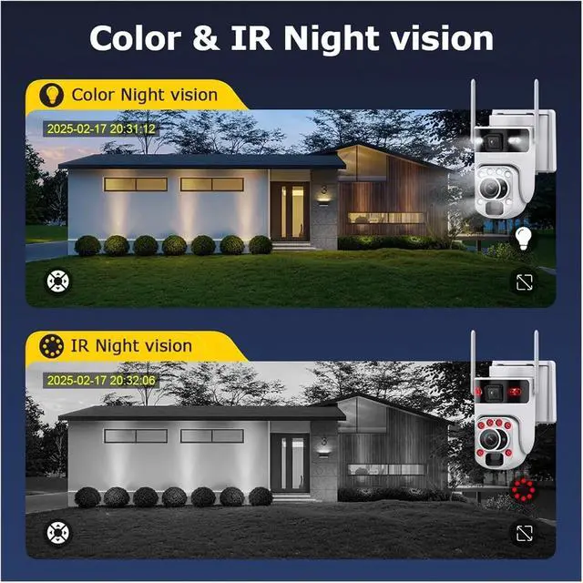 Alt view image 7 of 7 - Solar Camera 6K 20X Optical Zoom Dual Screen Outdoor Security WiFi IP Camera Night Vision PIR Detection(Only WiFi Camera)