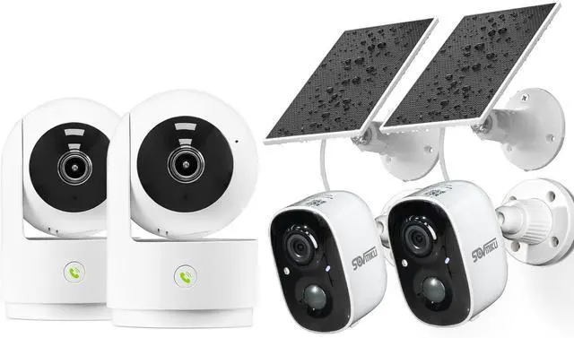 Main image of SOVMIKU Vicohome 2CG6 2K AI Solar Security Camera Wireless Outdoor,2CA43-5 5G Indoor Camera, Color Night Vision,Two Way Audio,Motion Detection,Easy to Setup,Audible Flashlight Siren
