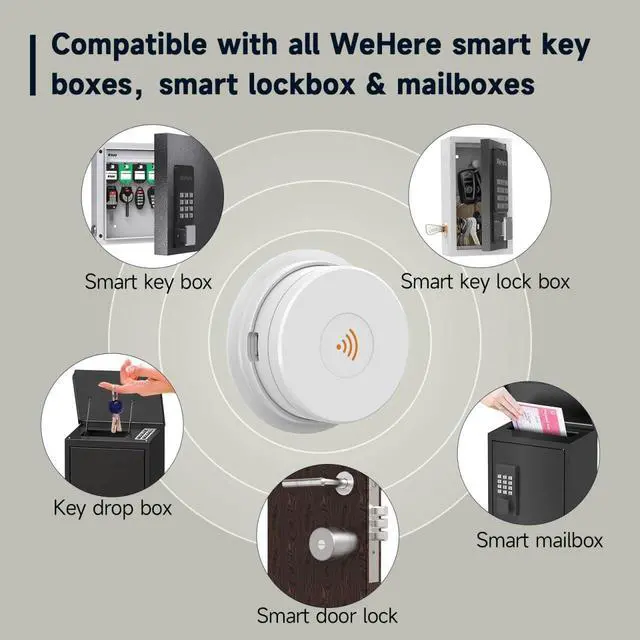 Alt view image 2 of 6 - WeHere Wi-Fi Bridge (W100) & Door Sensor for WeHere Smart Lockboxes