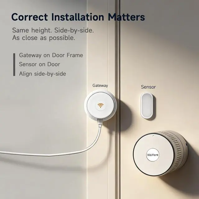 Alt view image 5 of 6 - WeHere Wi-Fi Bridge (W100) & Door Sensor for WeHere Smart Lockboxes