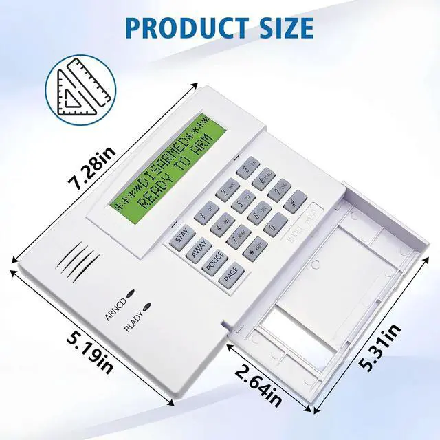 Alt view image 4 of 7 - 6160 Custom Alpha Alarm Keypad Display, Compatible with Honeywell VISTA-20P/15P/10P and Ademco Systems, Addressable Wired Security Keypad, Replacement for Ademco 6160 Keypad