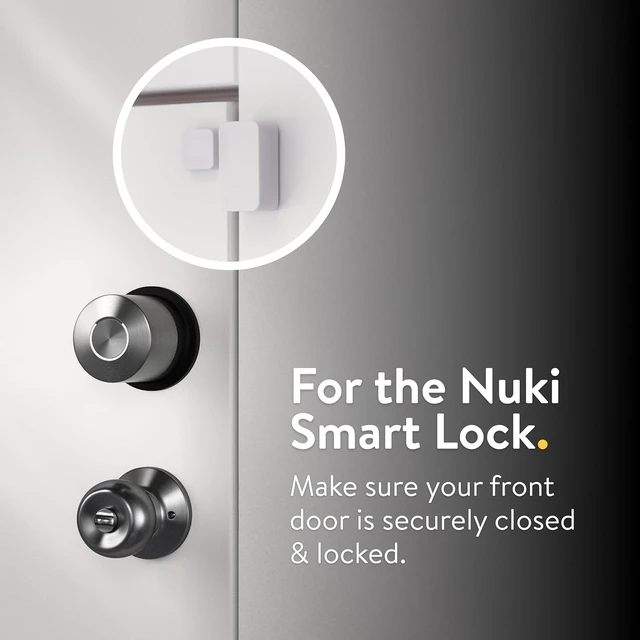 Alt view image 2 of 7 - Bluetooth Door Sensor for Smart Lock, Remote Open/Closed Notifications, Electronic Door Lock Accessory, White