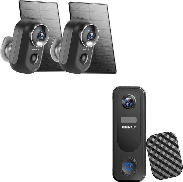 Main image of ZUMIMALL Solar Security Cameras Wireless Outdoor, Doorbell Camera Wireless