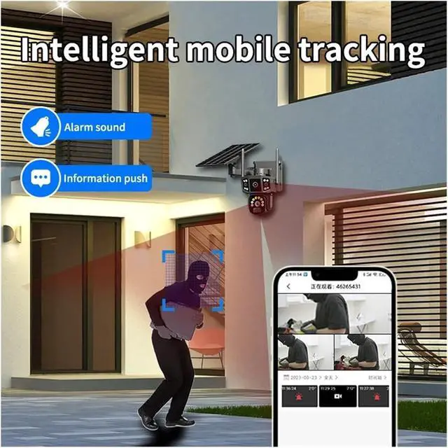 Alt view image 6 of 7 - 4K Dual Lens Solar Security Camera Outdoor Wireless WiFi 4G SIM 10X Zoom Surveillance Cam(4G Camera 64G)