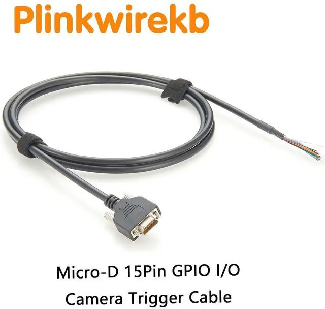 Alt view image 3 of 5 - Micro-D 15 Pin Pigtail Cable Industrial Camera GPIO I/O Trigger Cable Compatible with 834229018, Basler 2200000467 (1.8M/5.9FT)