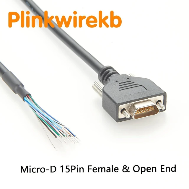 Alt view image 5 of 5 - Micro-D 15 Pin Pigtail Cable Industrial Camera GPIO I/O Trigger Cable Compatible with 834229018, Basler 2200000467 (1.8M/5.9FT)