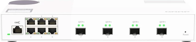 Main image of QNAP 10-Port 10GbE Layer 2 Managed Switch with 4 x 10GbE SFP+ and 6 x 2.5GbE RJ45 Ports (QSW-M2106-4S-US)
