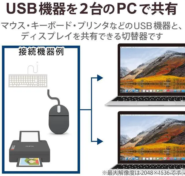 Alt view image 2 of 7 - erekomu KVM Switch USB VGA