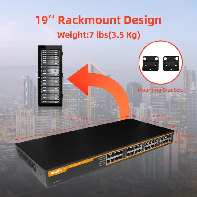 Alt view image 6 of 7 - 16 Port 802.3bt 10G PoE++ Injector, 16 Port 90W PoE++@450W, 1G/2.5G/5G/10Gbps PoE++ Midspan(Model:PE916R-10G-BT-450W)