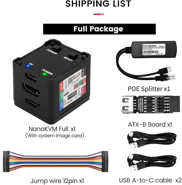 Alt view image 2 of 7 - Sipeed NanoKVM IP KVM Remote Control via the Internet, 1080P HDMI, Keyboard Video and Mouse Remote Control, Ideal mini KVM for Home Offices Data Centres Server Management (NanoKVM Full B)