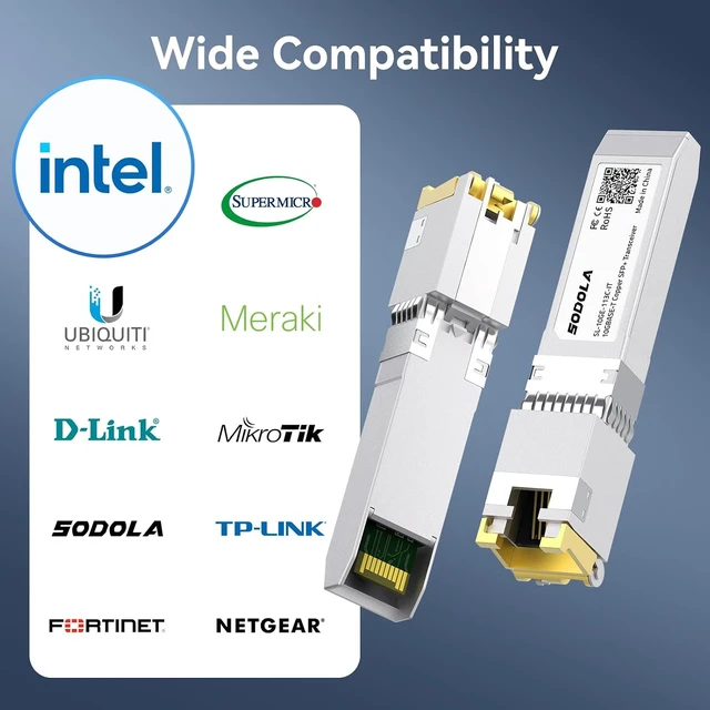 Alt view image 7 of 7 - SODOLA 10GBase-T SFP+ to RJ-45 Transceiver,Programmed for Intel