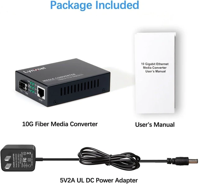 Alt view image 7 of 7 - 10G Fiber Media Converter, 10GbE SFP to Ethernet Copper Converter