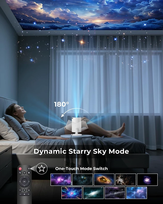 Alt view image 5 of 7 - Mini Projector, Portable Projector with Wifi and Bluetooth, Built in Apps