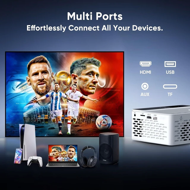 Alt view image 5 of 7 - Native 1080P Smart projector, Compatible Netflix/Prime Video/YouTube