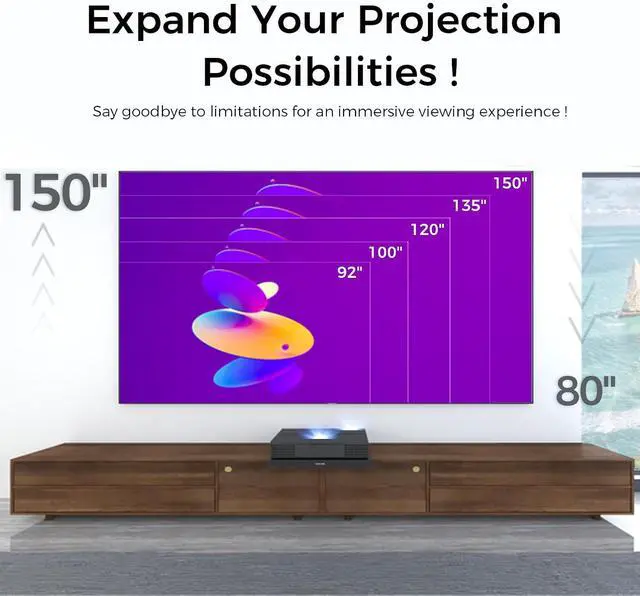Alt view image 6 of 7 - MST-600-W Motorized Slider Tray for Ultra Short Throw & Laser Projector TV. Projector Shelf Extend to 150" Picture. Auto Telescopic Retractable Tray, Three Types Installation, Max Load 40lbs - White