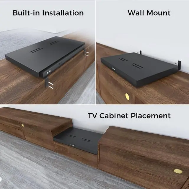 Alt view image 4 of 7 - MST-600-W Motorized Slider Tray for Ultra Short Throw & Laser Projector TV. Projector Shelf Extend to 150" Picture. Auto Telescopic Retractable Tray, Three Types Installation, Max Load 40lbs - White