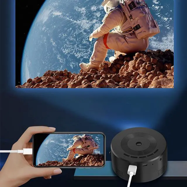 Alt view image 5 of 7 - banapoy Portable Projector, Small 1080P LED Projector Built in Speaker for Home Theater Camping Travel Bedroom Outdoor Entertainment, Compatible with Smartphone PC