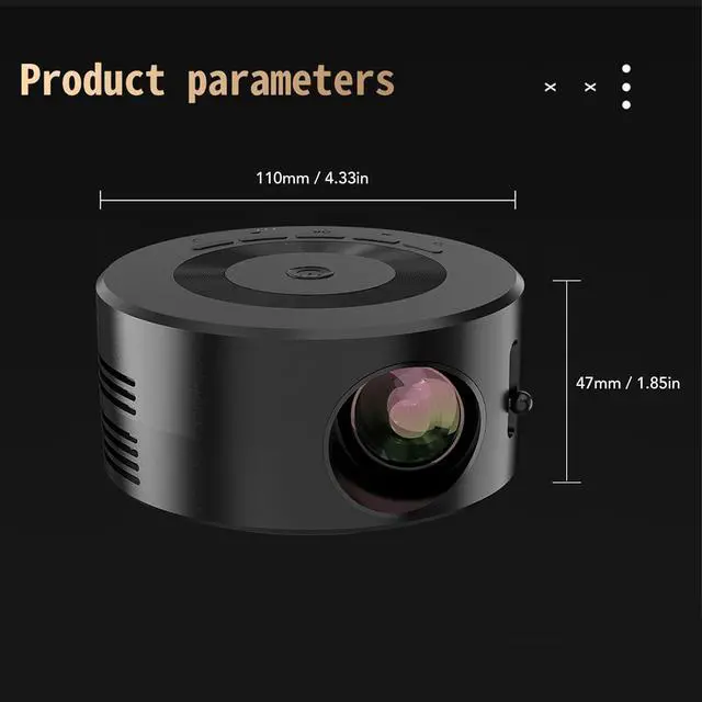 Alt view image 6 of 7 - banapoy Portable Projector, Small 1080P LED Projector Built in Speaker for Home Theater Camping Travel Bedroom Outdoor Entertainment, Compatible with Smartphone PC