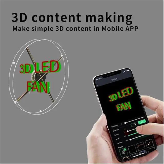 Alt view image 2 of 6 - 65CM WIFI Cloud 1152Pcs LED 3D Holographic Projector with Acrylic Cover Advertising Lights Display Imaging Logo Light Holo Fan