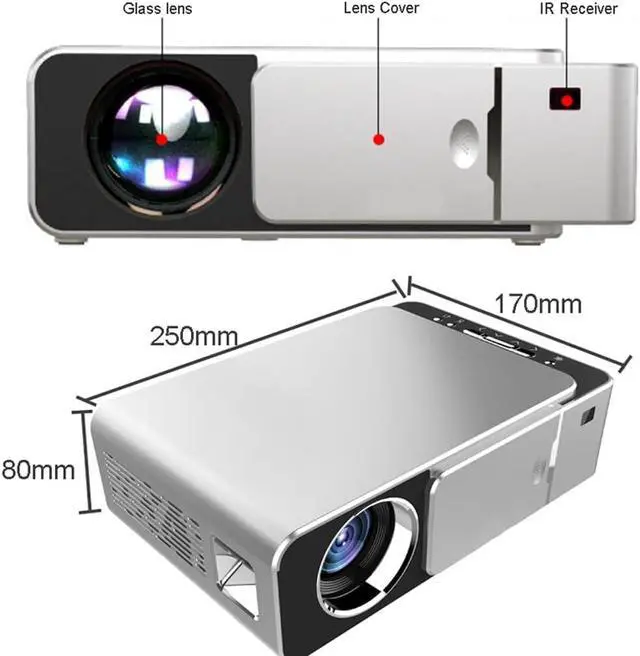 Alt view image 2 of 7 - Android 10 Optional 3000lumen 720p Portable Led Projector I Support 4k 1080p Home Theater Proyector Beamer