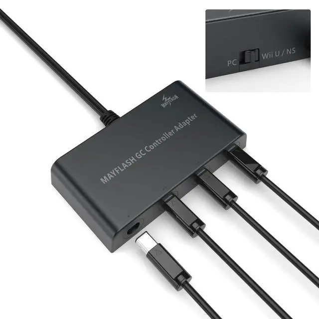 Alt view image 9 of 14 - Gamecube Controller Adapter for Wii U, PC Windows and Switch/Switch 2, 4 Ports