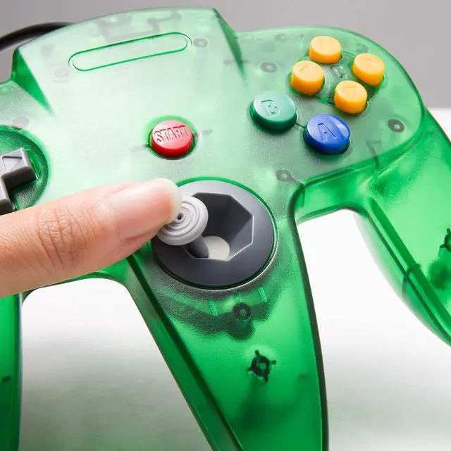 Alt view image 3 of 6 - Classic N64 USB Controller, N64 Remote Wired USB Game Joystick Controller for Windows PC & MAC & Raspberry Pi Clear Green