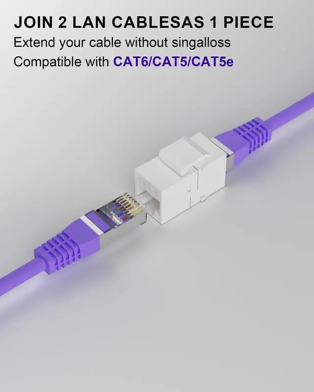 Alt view image 13 of 14 - RJ45 Coupler Cat6 Keystone Jack 20-Pack, Female to Female UTP Inline Ethernet Keystone for Wall Plates & Patch Panels, Compatible with Cat6/Cat5e/Cat5 Network Cables, White