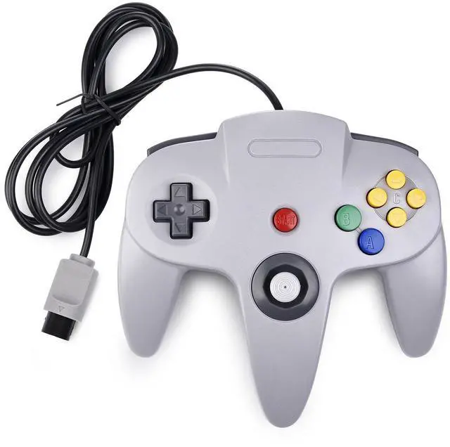 Alt view image 8 of 14 - Classic N64 Controller, Retro N64 Wired Remote Joystick Gamepad Controller Compatible with N64 Video Game System Console Gray