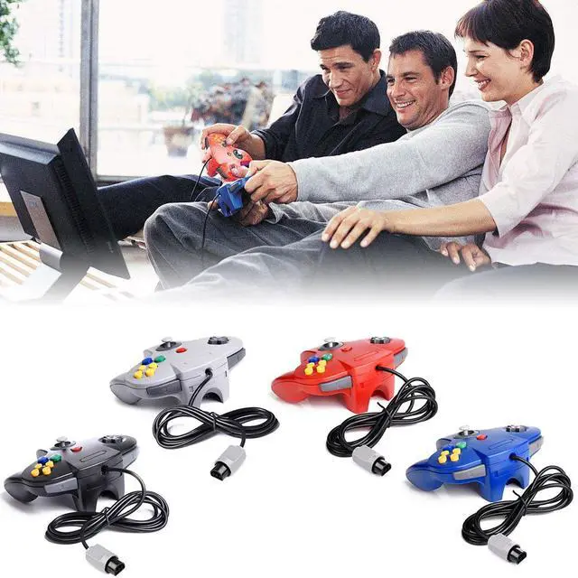 Alt view image 14 of 14 - Classic N64 Controller, Retro N64 Wired Remote Joystick Gamepad Controller Compatible with N64 Video Game System Console Gray