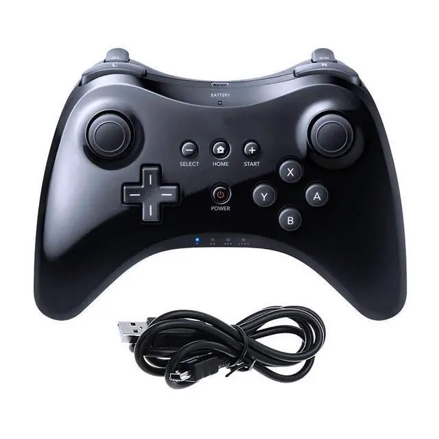 Alt view image 8 of 14 - Black Classic Wireless Pro Controller Game Controller Gamepad Joypad Remote for Wii U