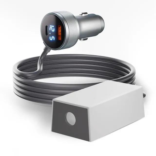 Alt view image 7 of 12 - Starlink Mini 12V Car Adapter with Step Up Converter, Star Link Mini Power Cable 3FT 12V-24V to 30V Boost Cigarette Lighter 12 Volt Adapter with USB A QC 3.0, Type-C PD 45W Ports and Voltmeter