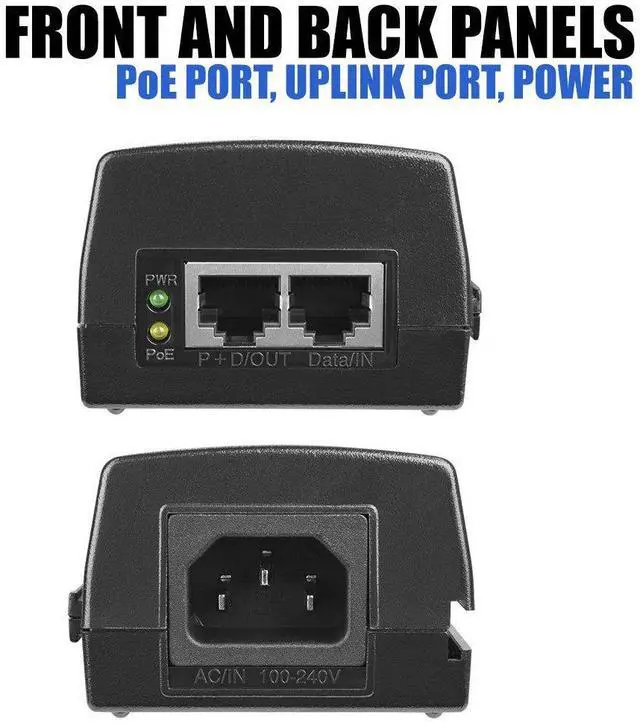 Alt view image 7 of 10 - 60W PoE++ Injector, Gigabit Power Over Ethernet Adapter | 802.3af/at/bt Compliant | Plug & Play, Up to 325ft | Ideal for IP Cameras, Access Points, VoIP Phones