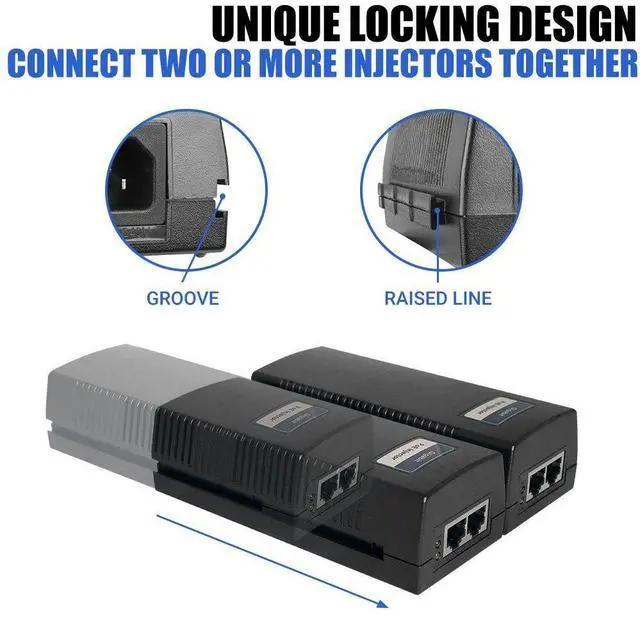 Alt view image 8 of 10 - 60W PoE++ Injector, Gigabit Power Over Ethernet Adapter | 802.3af/at/bt Compliant | Plug & Play, Up to 325ft | Ideal for IP Cameras, Access Points, VoIP Phones