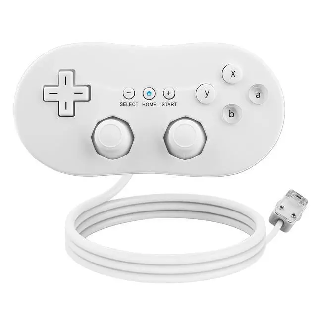 Alt view image 7 of 12 - Wired Classic Controller Gamepad Joystick for Nintendo Wii Remote Console Video Game Color White