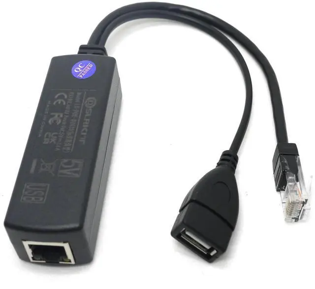 Alt view image 4 of 6 - Active PoE Splitter 48V to 5V 2.4A USB Type A Female 802.3af Power Over Ethernet