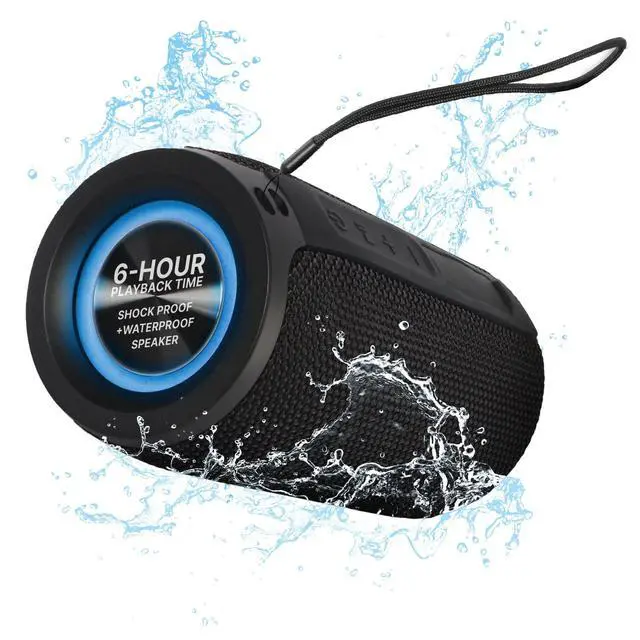Alt view image 8 of 14 - Mega Magnaboom Small Bluetooth Speaker | Portable 5.0 Bluetooth Waterproof Speaker | Wireless, LED Lights, Enhanced Bass, Indoor/Outdoor Parties and Travel