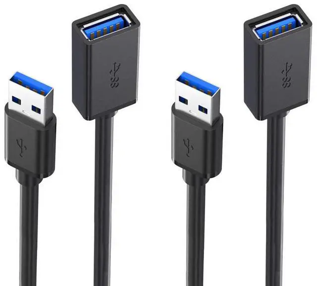 Main image of 2 Pack 1.65FT USB 3.0 Extension Cables Type A Male and Female Extension Cables can Withstand Fast Data Transfer and are Compatible with Keyboards, mice, Hard Disk Drives, USB hubs, and More.
