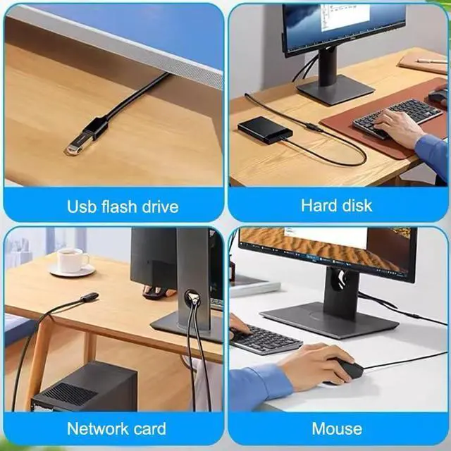 Alt view image 6 of 6 - 2 Pack 1.65FT USB 3.0 Extension Cables Type A Male and Female Extension Cables can Withstand Fast Data Transfer and are Compatible with Keyboards, mice, Hard Disk Drives, USB hubs, and More.