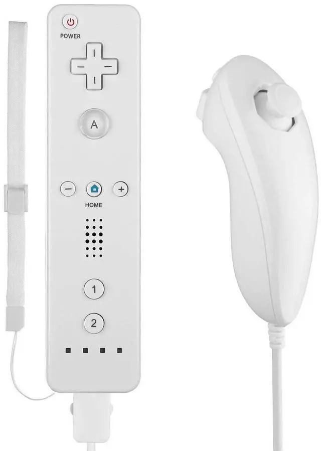 Alt view image 7 of 12 - Remote Controller for Wii, Wii Remote and Nunchuck Controllers with Silicon Case and Strap for Wii and Wii U (White)