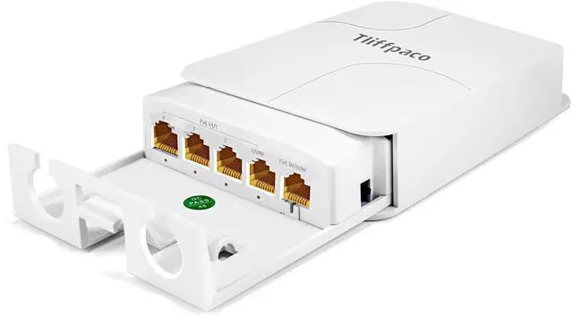 Alt view image 8 of 14 - Outdoor Gigabit PoE Extender, 5 Port PoE Repeater, 90W in 60W Out Switch, Waterproof, Vlan, IEEE802.3af/at/bt Extend Additional 100m(328ft), 10/100/1000Mbps, Wall Mount Plug and Play