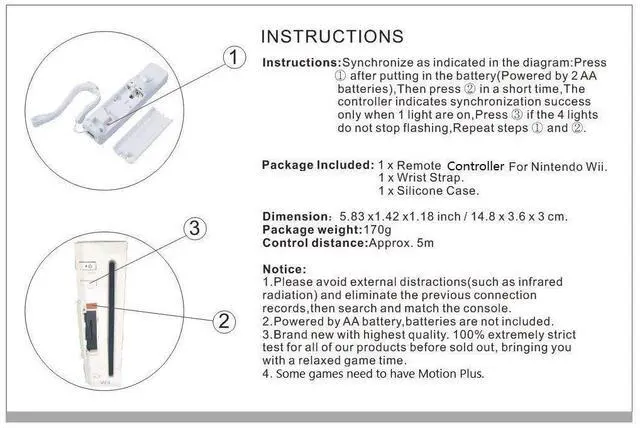 Alt view image 12 of 12 - Remote Controller for Wii, Wii Remote and Nunchuck Controllers with Silicon Case and Strap for Wii and Wii U (White)