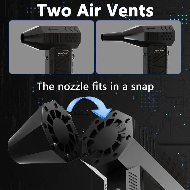 Alt view image 11 of 14 - Compressed Air Duster, Electric Air Duster, Super Powerful 130000RPM Mini Air Blower Gun,Dust Blower for Computer Keyboard, Car Cleaning, Home, and Outdoor Use