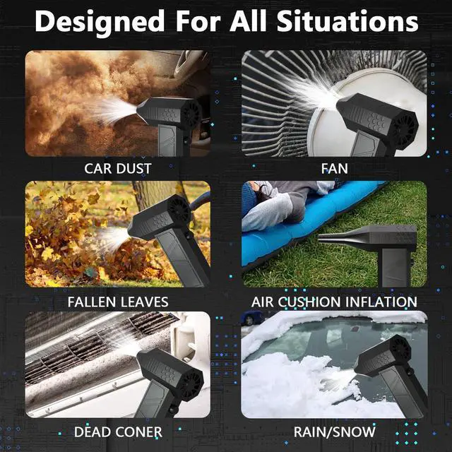 Alt view image 12 of 14 - Compressed Air Duster, Electric Air Duster, Super Powerful 130000RPM Mini Air Blower Gun,Dust Blower for Computer Keyboard, Car Cleaning, Home, and Outdoor Use