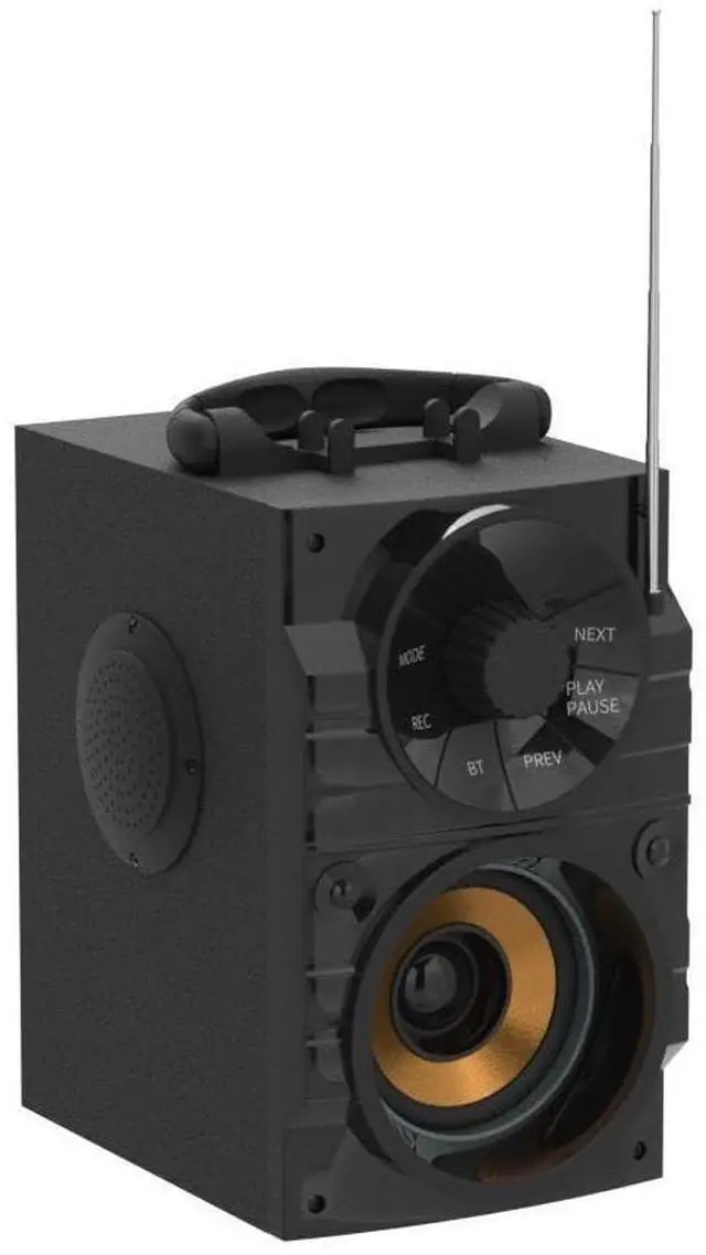 Alt view image 11 of 14 - Portable Big Bluetooth Speakers with Light, Wireless with Subwoofer, FM Radio, LED Lights, EQ, Booming Bass, Bluetooth 4.2 Stereo Loud Outdoor/Indoor Retro, for Home, Camping, Travel, Black
